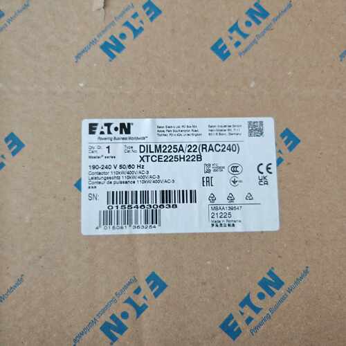 议价伊顿穆勒DILM225A/22(RAC240)欧洲进口大电流接触器