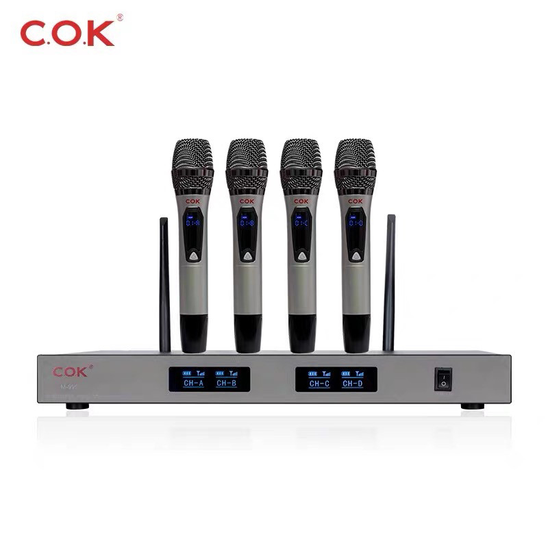 COK M-999一拖四无线麦克风家庭娱乐ktv高端舞台演唱U段演出话筒