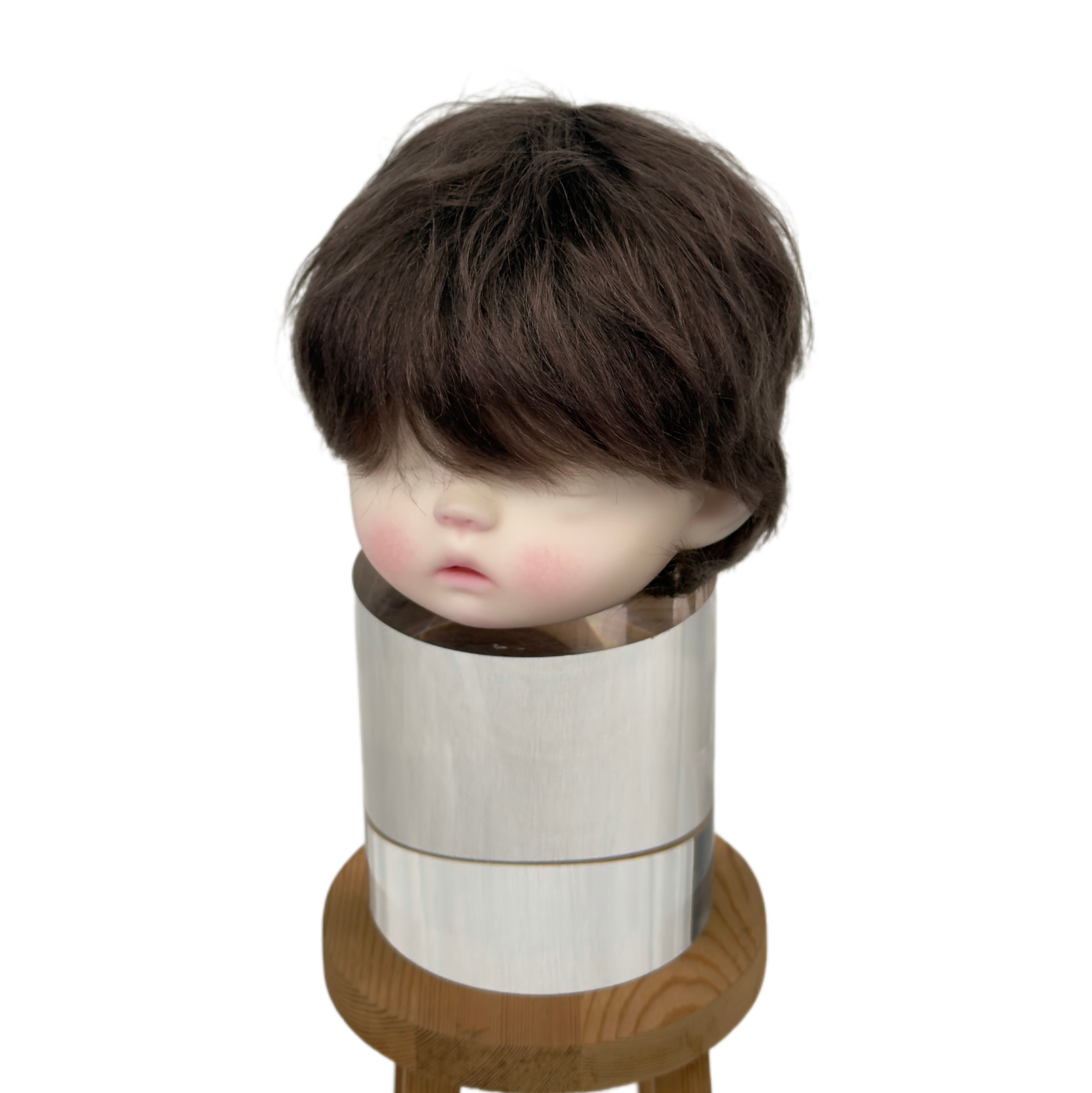 桃气岛屿BJD假发纯羊毛巨嗒大头男孩头马海毛假发