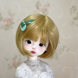 桃气岛屿BJD假发6分圆顶一代牛奶丝/仿马海毛波波头