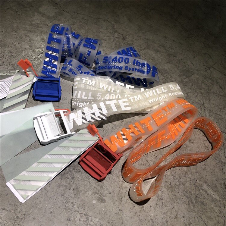 OFF 新款 透明字母皮带超精工高品质腰带White三色入 蓝白橙