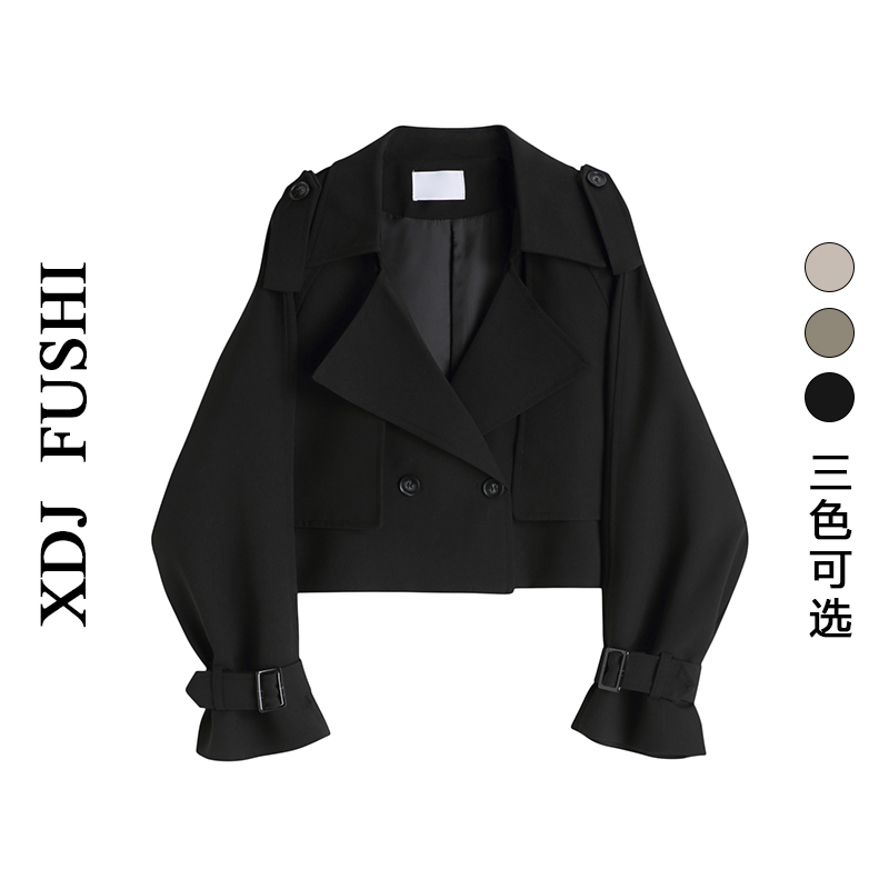 设计感小众小个子早春短款风衣