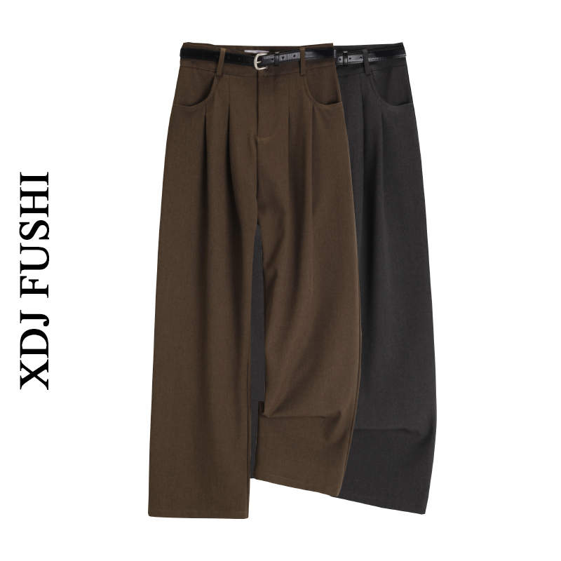 高腰休闲百搭长裤口袋