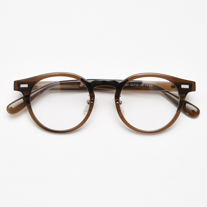 TR90超轻圆形韩版文艺复古近视眼镜框男女网红平光镜架透明色配镜