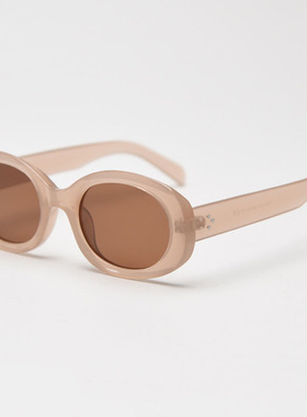 复古奶茶色椭圆时髦街拍偏光太阳镜ins网红款绿色粗边框潮流墨镜