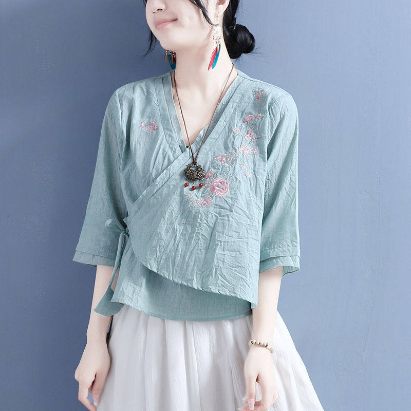 复古禅意衬衫茶服上衣