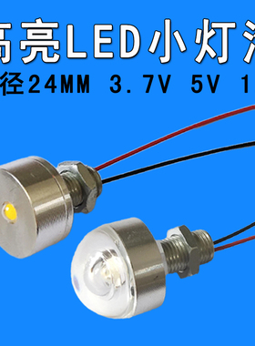 LED灯珠1W3.7V5VLED灯低压12V灯珠电瓶电池创意DIY手工模型小灯泡