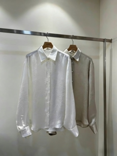 100醋酸春夏新款设计师定制流光衬衫防晒衫抗皱防紫外线轻盈薄款