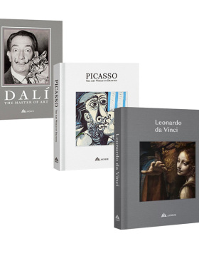 现货包邮 艺术大师绘画系列 3本套装：Dali 达利 + Picasso 毕加索 + Leonardo Da Vinci 达芬奇 珍藏版作品全集绘画艺术 英文