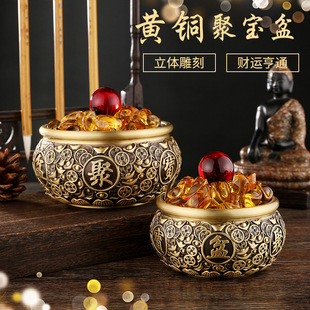 沈万三聚宝盆婚礼结婚用的金山银山金盆铜制金属纯铜八福开业摆件