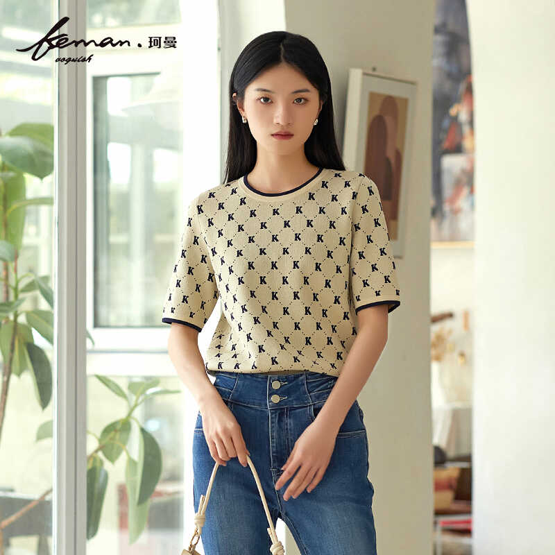 半袖夏季新款圆领套头衫短袖珂曼