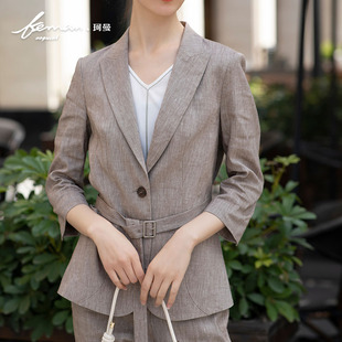 珂曼女装气质百搭西服套装通勤正肩西服收腰气质西装直筒裤子显瘦