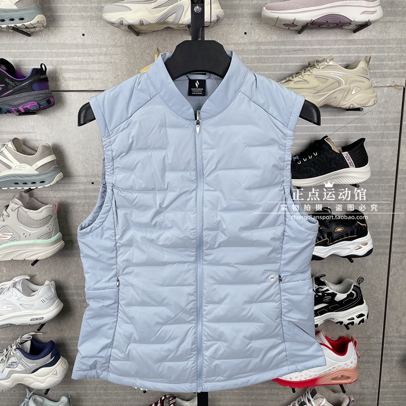 正品代购斯凯奇2024年秋冬女子羽绒背心马甲外套舒适百搭P424W065