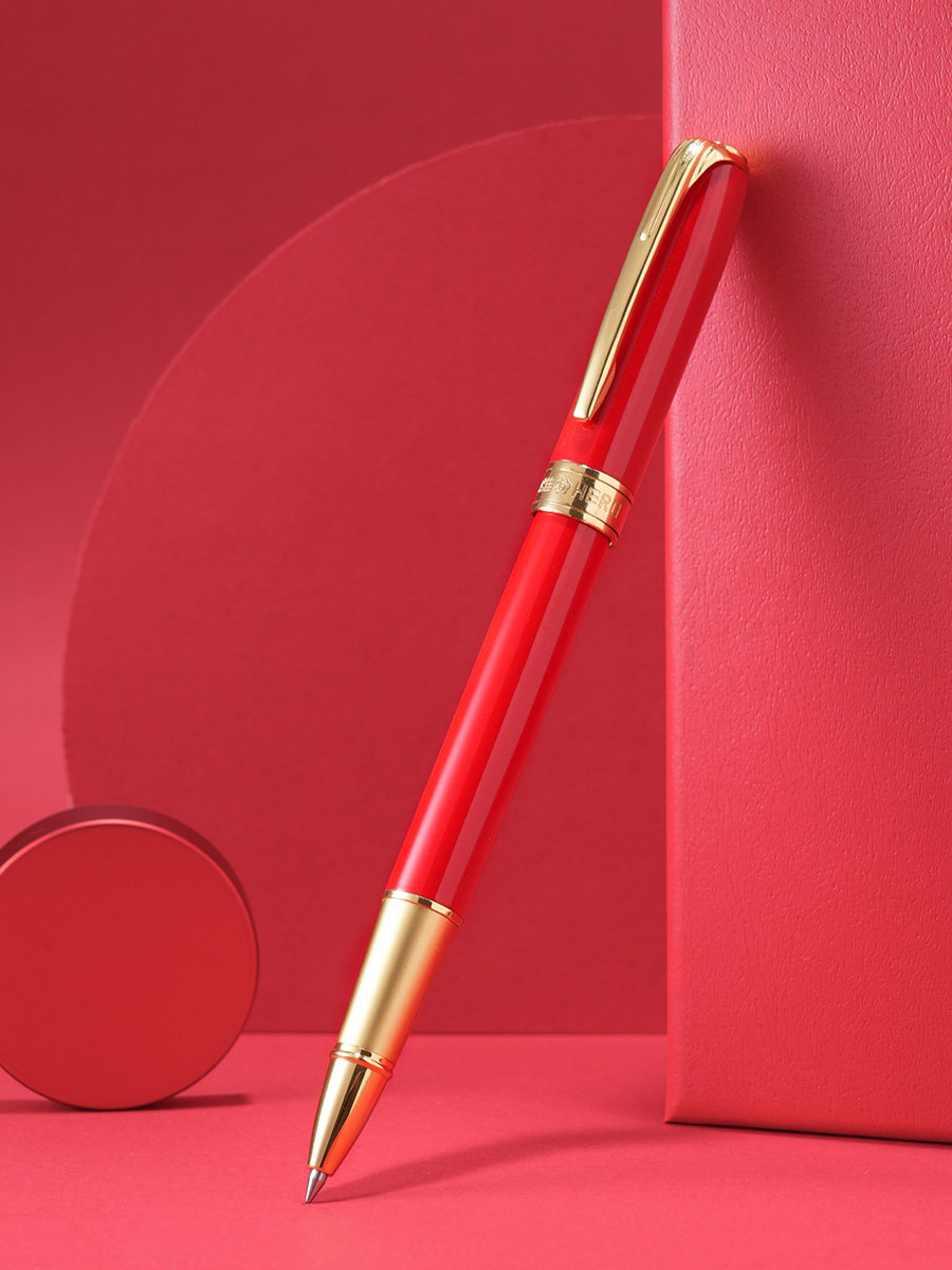 영웅 서명 펜 여성과 남성을위한 맞춤형 고급 비즈니스 금속 젤 펜 여자를위한 사무실 서명 볼펜 빨간색 고급 선물 상자 회의 기념 선물 조각 인쇄 로고