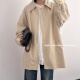 2026春季 风衣女宽松廓形外套卡其色 istyle韩国简约通勤翻领中长款