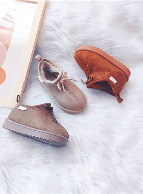 出口单 tete家宝宝居家棉鞋 儿童低帮保暖雪地靴子 男女拖鞋童鞋