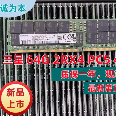 三星原装  64G 2RX4 DDR5 4800B 频率 RECC服务器内存RDIMM