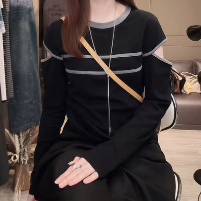 设计感长袖t恤女2025秋季新款爆款宽松百搭显瘦大码胖mm女士上衣