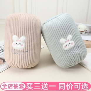 女款秋冬季护袖套袖筒短款灯芯绒布防脏办公室上班可爱工作羽绒服