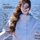 雪峰狼印三合一轻量冲锋衣女新款 超好看情侣外套防风防水登山服男