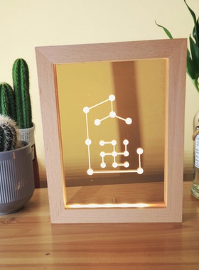 传统文化灯阵图九星聚财图灯文昌灯阵祈福灯阵实木USBLED夜灯展灯