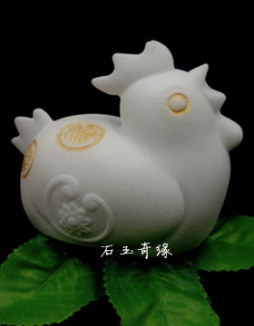 十二生肖鸡汉白玉石雕生日可爱