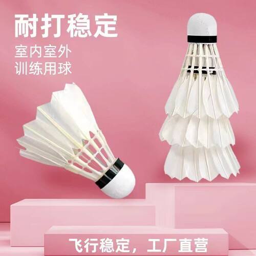 鹅毛羽毛球12支装耐打抗风训练
