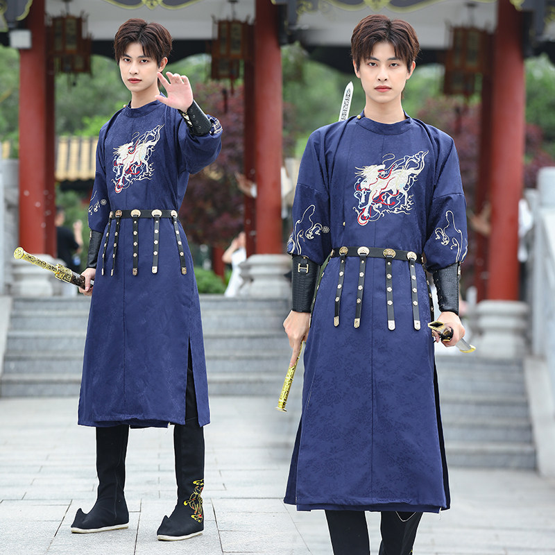 汉服男款唐制圆领袍古装春秋款男生古风仙气明制道袍日常古风唐装