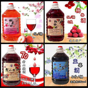 香格特水果配制酒5L/桶蓝莓酒山楂酒蜜桃酒杨梅多种口味通化果酒