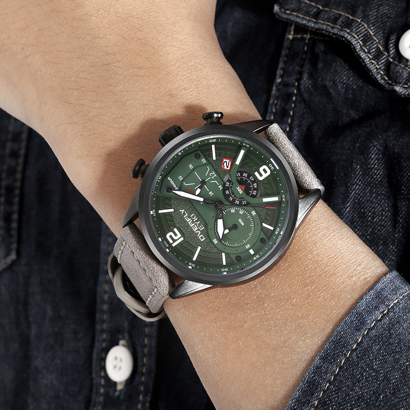 Часы EYKI мужские кварцевые спортивные, многофункциональные, с большим циферблатом, водонепроницаемые, с тритиевой подсветкой