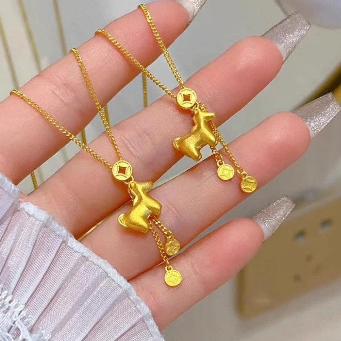 马上有钱项链锁骨链小众设计感