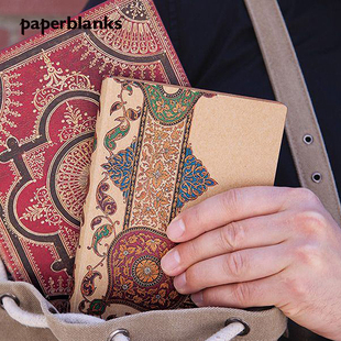 【剩少量库存】paperblanks佩兰克笔记本本子软皮里昂白底佩斯利记事本手账手帐本女学生文具创意文艺精致