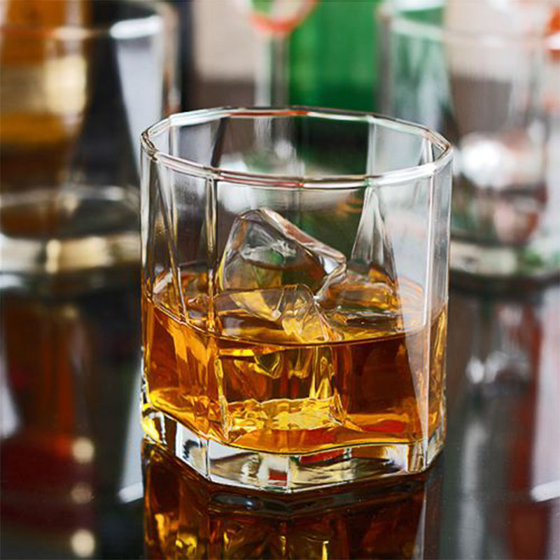 进口玻璃酒吧条纹无铅水杯