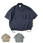 速干机能廓形半袖 SONOFLOONG尼龙军事多袋古巴领短袖 衬衫 衬衣潮牌