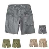 做旧Vintage人字纹五分裤 SONOFLOONG复古水洗P44军事工装 短裤 潮牌