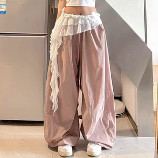 爵士舞小众荷叶边屁帘街舞潮牌飘逸流苏叠穿腰搭美式 肚皮舞蹈配饰