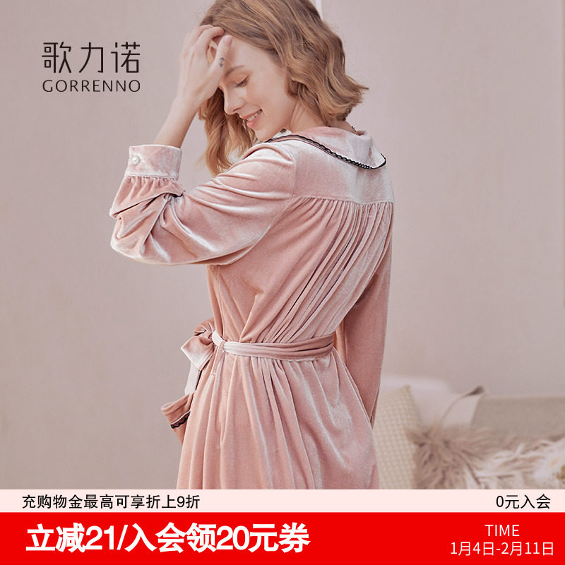 睡袍女款秋冬季长款睡裙珊瑚绒性感睡衣金丝绒家居服丝绒外袍浴袍,女士内衣/男士内衣/家居服,睡袍/浴袍,淘宝优惠券,粉丝福利购,淘宝优惠卷