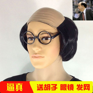 秃顶老头地中海假发短头套男款成人儿童通用搞笑搞怪舞台表演道具