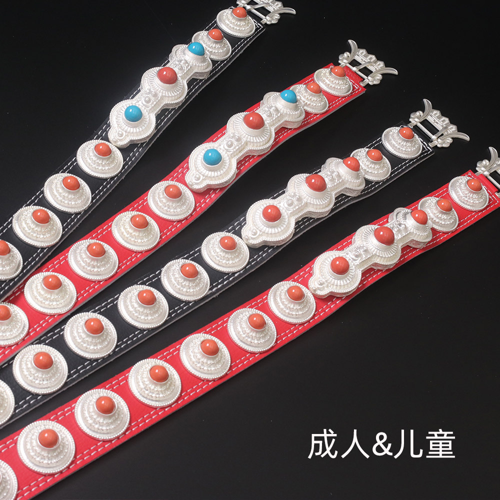 藏式合金镀银腰腰带新款配饰民族风藏族舞蹈服装腰带影楼拍摄