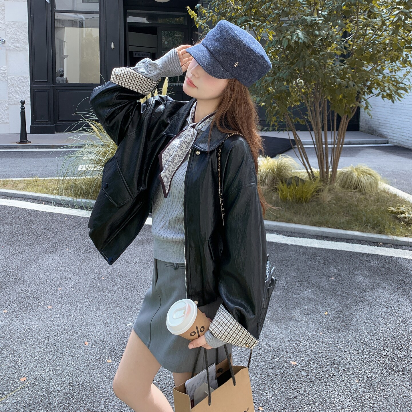 【新款】秋季新款黑色皮衣外套253A-2520-P179-K259,女装皮衣,浙宝253A