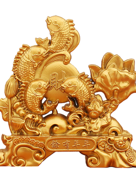 黄铜年年有鱼招财送礼物礼品金鸡