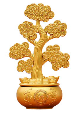 黄铜招财摇钱树转转玩具送礼品