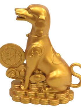 黄铜沙金旺财宠物电脑桌面摆件