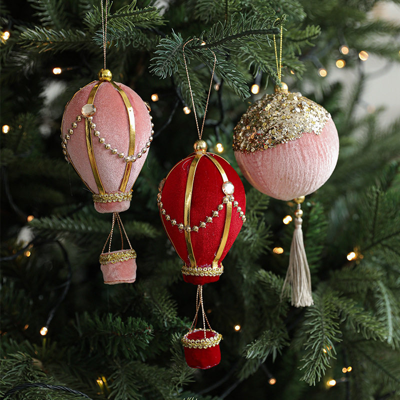 异形挂件泡沫绒布珍珠热气球粘粉