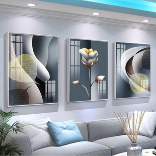 饰画现代简约沙发背景墙抽象晶瓷挂画轻奢大气创意餐厅壁画 客厅装