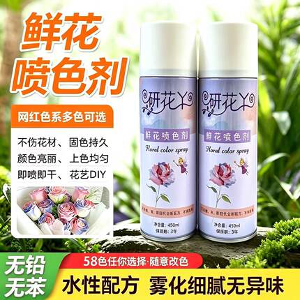 花雾鲜花喷漆碎冰蓝乌梅子酱喷剂着色剂花艺喷色花漆速干喷色剂