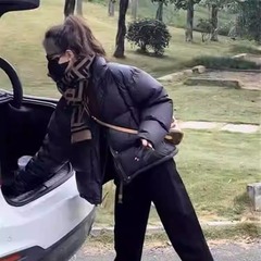 黑色短款羽绒服女小个子2024冬季新款韩版加厚保暖立领面包服外套