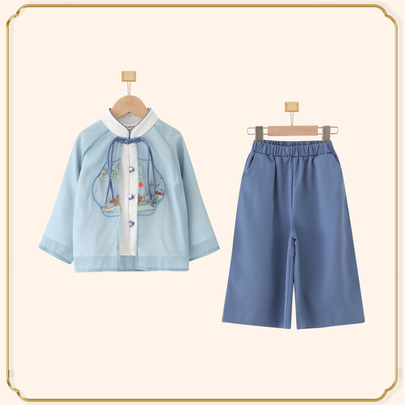 新中式春秋款男童唐装汉服套装