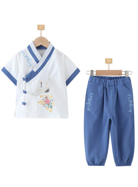 夏季儿童短袖长裤汉服国学服