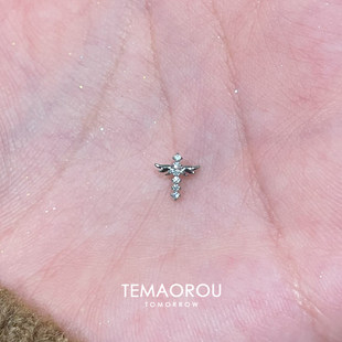 mini天使之翼耳蜗耳骨钉甜酷精致简约时尚个性耳钉免摘养耳洞耳饰